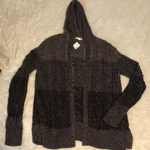 Mauve and black cardigan